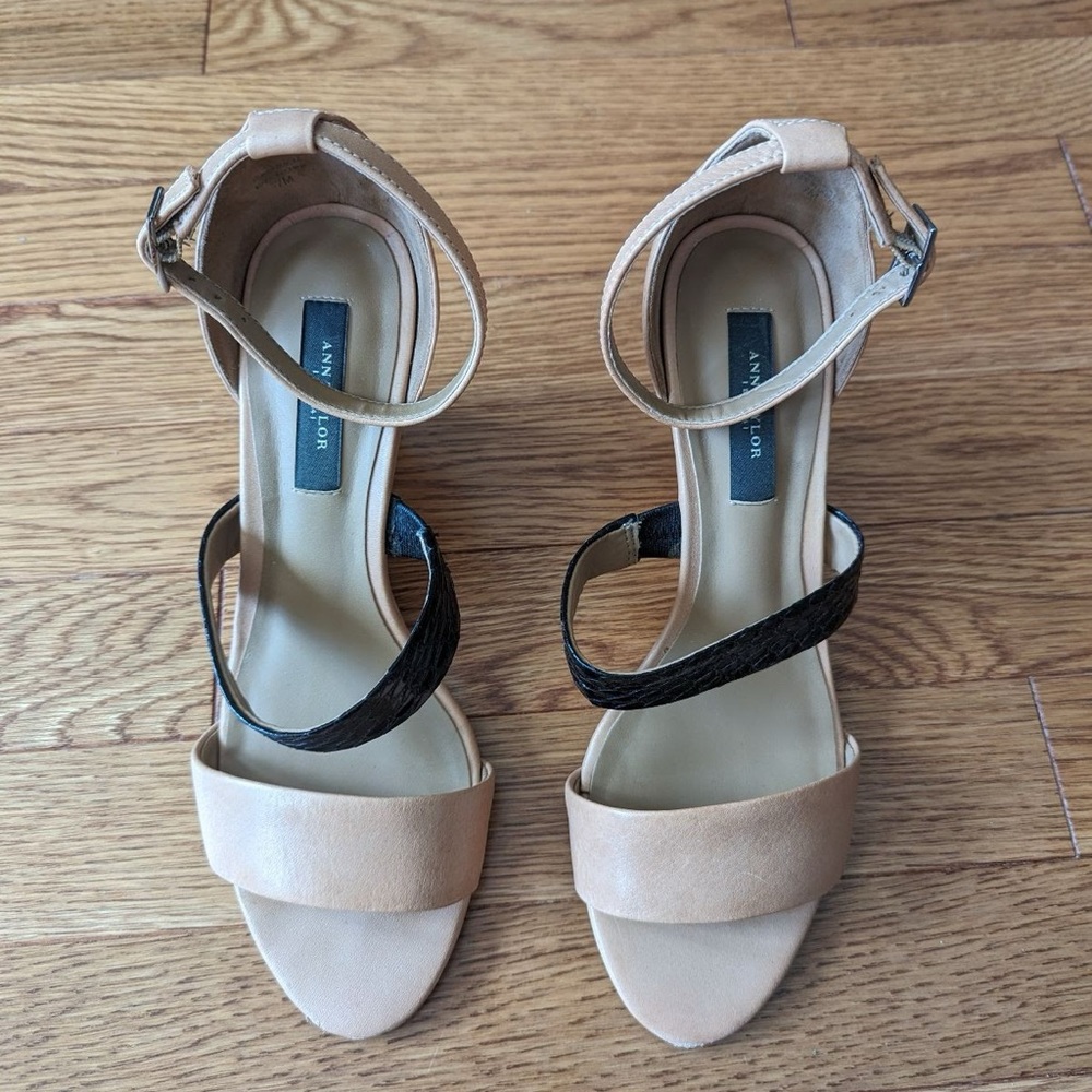 Leather Ann Taylor Strappy wedge sandals